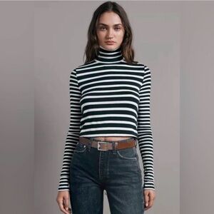 Rag & Bone Navy Striped Turtleneck